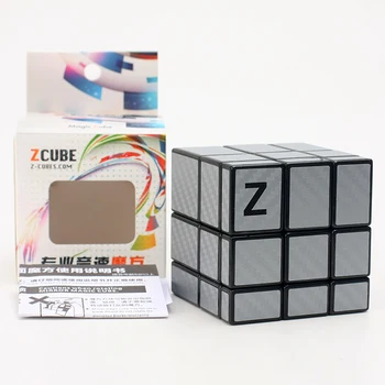 ZCube 3x3x3 Zrkadlo Magic Cube Uhlíkových Vlákien nálepky Profesionálne Obsadenie Potiahnuté Zábavnej Twist Neo Cube Puzzle, Hračky