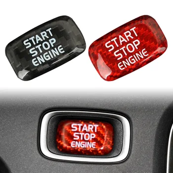 Auto Engine Start Stop Tlačidlo Nálepky, Dekorácie Pre Volvo V40 V60 S60L S60 XC60 S80L Červená/Čierna Reálne Uhlíkových Vlákien