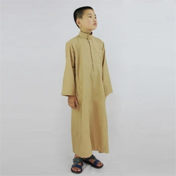 Deti Islamské Oblečenie pre Chlapcov Jubba Thobe Moslimský Chlapec Kostým Rúcha Abaya Dubaj Arabských Oblečenie Kaftan Eid Modlitba Thobe 30-52