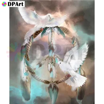 Diamond Maľovanie 5D Plné Námestie/Kolo Vŕtať Holub Vták Feathe Dreamcatcher Daimond Výšivky Maľovanie Cross Stitch Mozaiky M696