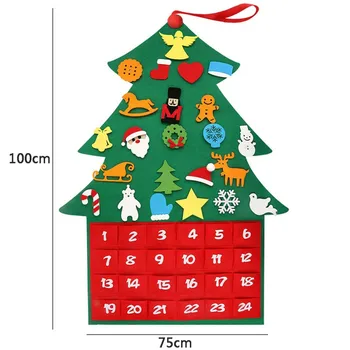 Vianočný Adventný Kalendár Cítil Vianočný Stromček, Časovač, Kalendár, Vianočný Netkaných Kalendár Darčeková Taška