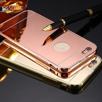Hliníkové Kovové puzdro Pre iPhone 7 8 6 6 Plus 5 5S SE 6 7 8 Kovový Rám Nárazníka Pokovovanie Zrkadlo Akryl Zadný Kryt Telefónu Prípade Coque