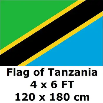 Tanzánia Vlajka 120 x 180 cm 100D Polyester Tanzanian Vlajky A Transparenty štátna Vlajka Krajiny Banner Pre Home Decor