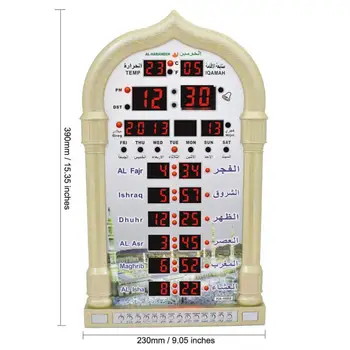 Digitálny Home Decor Darček obec azan Hodiny Mešita Ramadánu Moslimské Modlitby Islamskej Prehrávania Hudby Čas Pripomína Kalendár LED Domov Dodávky