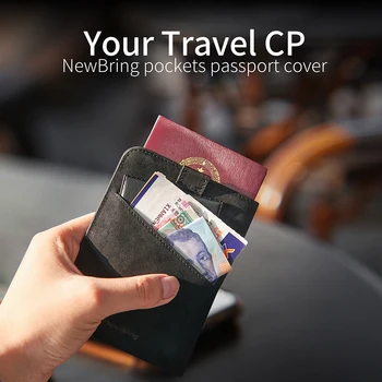 NewBring Kožené Pas Pokrytie Cestovných Peňaženky Mužov na Kreditnej Karty id Šekové Držiteľ Vstupenky Klip Kabelku Držiteľa Pasu Ženy