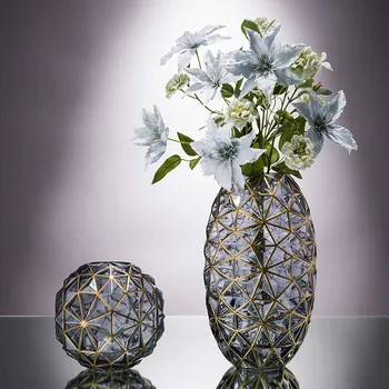Minimalistický Sklenené Vázy Domáce Dekorácie, Kvety, Hydroponické Suchý Kvet Obývacia Izba Dekor Geometrie Tvorivé Jednoduché, Stručné Ozdoby