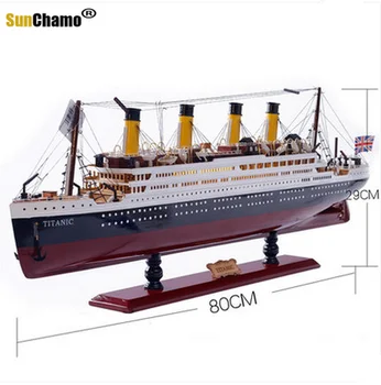 30-100 CM Drevené Titanic Výletnej Lode Model s LED Osvetlenie, Dekorácia Dreva Plachetnica Remeselné Tvorivé Domov Obývacia Izba Dekor