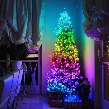 Vianočný Strom Dekorácie Svetlá Vlastné LED Reťazec Svetlá Aplikáciu Diaľkové Ovládanie Osvetlenia pre Svadbu, Dovolenku Narodeninovej Party Decor