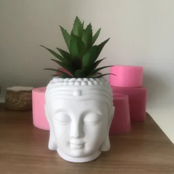 3D Buddha Kvetináč Váza, Takže Silikónové Hrniec Formy Ručné Konkrétne Hlinené Formy DIY Živice Cementu Sviečkový Plesní