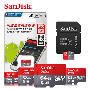 SanDisk Micro SD Karty 128 GB 64 GB 32 GB, 16 GB 98mb/s TF karty, usb flash memory karty microsd Class10 Pôvodného Produktu Flash kariet