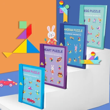 Puzzle Hračky inteligentné hry pre deti Magnetické Puzzle 3D Vzor Skladačka Detské Spravodajské Hry výzvy Skoro Vzdelávacích