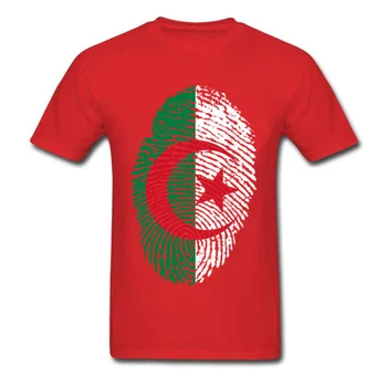 Predstavte si, že Draci Mužov Krajiny Tričko Alžírsko Vlajka Odtlačkov prstov Grafické Tees Mužov Topy T-Shirt Dych Fashion T-Shirt
