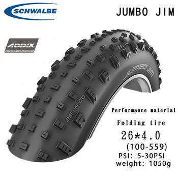 1PCS Schwalbe bicyklov pneumatiky JUMBO JIM 26x4.0 tuku auto oceľ pneumatiky jednoduchý bezdušové pláži bicykel skladací pneumatiky