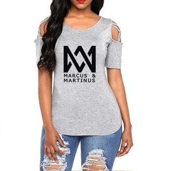 Marcus & Martinus Mimo Ramenný T-shirts Ženy Módne Letné Tričká Krátky Rukáv 2019 Hot Predaj Bežné Streetwear Oblečenie