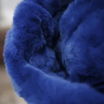 2019 Deti Králik Kožušiny Jeseň Kabát Pokožku v Zime Dievčatá Skutočný Kabát s Mývala Kože, Kožušiny Golier Outwear Deti Krásne Oblečenie