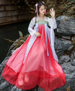 Du Ruo veľké-puzdre tričko Hanfu ženy Čínsky sukne Wei Jin elegantné Hanfu sukne študent denného široké rukávy Hanfu princezná sukne