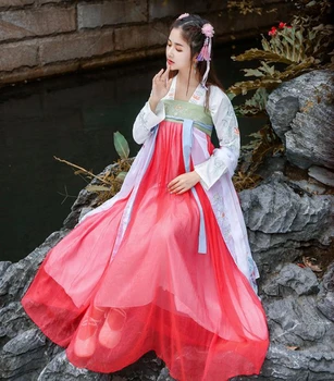 Du Ruo veľké-puzdre tričko Hanfu ženy Čínsky sukne Wei Jin elegantné Hanfu sukne študent denného široké rukávy Hanfu princezná sukne