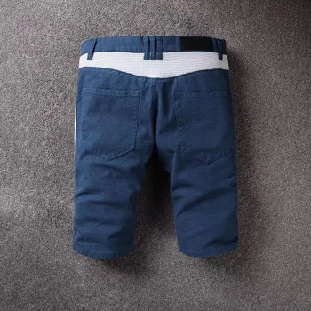 Nové pánske mužskej módy bežné nohavice blue denim šortky šitie