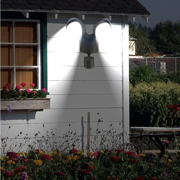 22 LED 450LM Slnečné Svetlo Dve Hlavy Rotable PIR Snímač Pohybu Vodotesné Svietidlá Pre Vonkajšie Kryté Záhradné Dvore Stenu Pozornosti