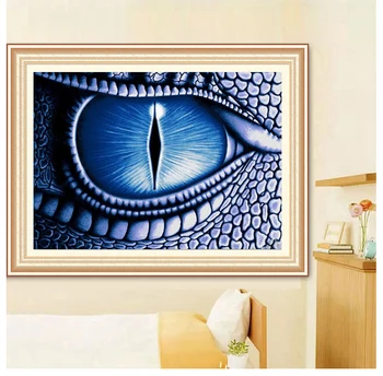 2019 NOVÉ 5D DIY diamond maľovanie Blue Dragon Eyes domov ozdobné výšivky, súpravy na vyšívanie, Cross Stitch drahokamu mozaiky darček
