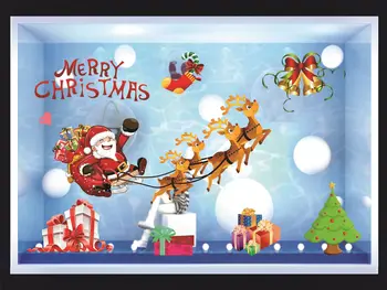 Vianočné Statické Samolepky Okenné Nálepky Vianočné Samolepky Na Stenu Nákupné Centrum Samolepky Na Stenu Vianočné Ozdoby