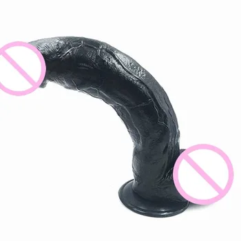 Obrie Čierne Dildo Hrubé Obrovské umelé penisy Extrémne Veľké Realistický Penis S Prísavkou Sex Produkt pre Ženy (31 )