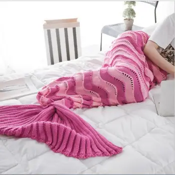 Deka Morská víla deka chvost fleece hodiť luxusný prehoz Na pohovku načechraný prikrývky zahŕňa posteľ pletené klimatizácia dospelých deka