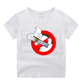 Deti Kreslený Film Školy Logo Ghostbuster Legrační Karikatúra Tlače T-shirt Deti Lete O-Krku Topy Boys & Girls Tričko Detské