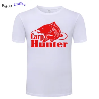 Móda Carp Hunter Ryby Tlač Hoodies Mužov Bavlnené Tričká Muž Bežné Nové Letné Krátkym Rukávom Pánske tričko Značky Plus veľkosť