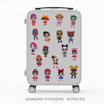 18 kusov 5D DIY detských Kreslených princezná diamond maľovanie nálepky nováčik diamond výšivky auta drahokamu umenie