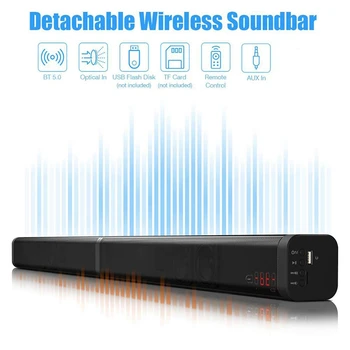 Bezdrôtový Bluetooth Odnímateľný TV Soundbar HiFi Reproduktor o Home Theater Sound Bar Podporu Optický SPDIF AUX, V