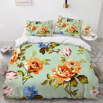 3D posteľná bielizeň Sady Deka Zahŕňa Vankúš Shams Obliečky Kryt Nastaví Obliečky posteľné Prádlo Full Double Twin Nordic Kvet bytový Textil