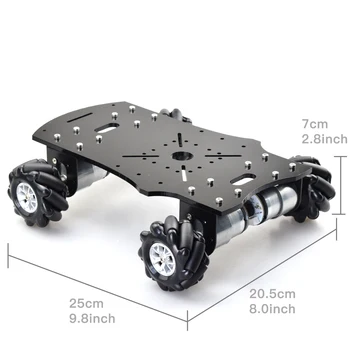 4WD Mecanum Kolesa Robot Auto Podvozku Auta Omni Directional Platformu s 4pcs 12V Rýchlosť Encoder Motor pre Arduino Rasbperry Pi