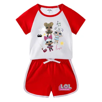 2020 LOL Prekvapenie Bábiky, detský Letný Nové detské Oblečenie Detské Krátke Sleeve T-shirt Šortky Bežné 2ks Sada Trend Módy