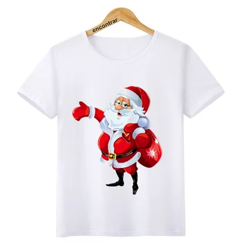 Dievčatá Chlapci kawaii Vianočný sob t shirt Dieťa módne Krátky Rukáv t-shirt Deti Biele Tričko Topy, šaty,BAL609