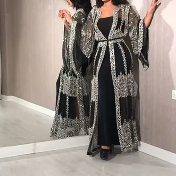 2020 Abaya Dubaj Moslimské Oblečenie Luxusné High Class Flitrami Výšivky, Čipky Ramadánu Kaftan Islam Kimono Žien, Turecká Eid Mubarak