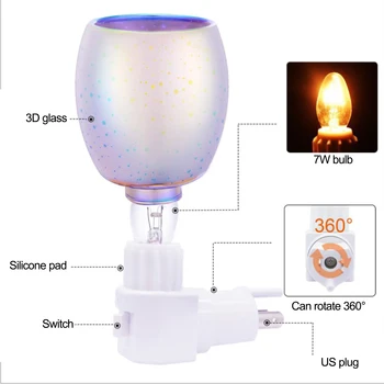 3D Tvorivé Farebné Aromaterapia Vosk Topenia Lampa Plug-in Stmievanie Spálňa Kadidlo Sporák Stolové Lampy, Nočné Svetlo DH