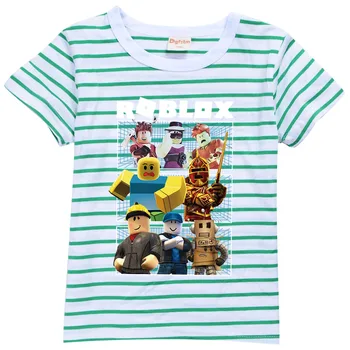 Nové Unisex Detské Letné Tričko Cartoon ROBLOXing prúžok Topy Tees Deti Deti Ležérne Oblečenie Bavlnené tričko Pre Dievčatá Chlapci