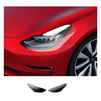 2 KS Tónované Hlavu a Hmla Lampa Prekrytia Ochranný Film Zahŕňa Držiak pre 2018 2019 Tesla Model 3, TPU Auto Auto vedúci svetlo lampy Mem