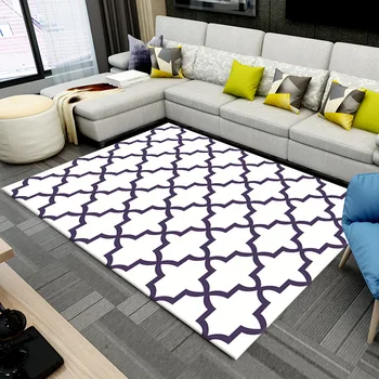 Nordic štýl Obdĺžnik koberec 3D stereo geometrické čierny a biely vzor, spálne, konferenčný stolík, nočné obývacia izba Koberce/koberce