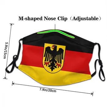 Nemecko Vlajka Maska Anti Haze Prachotesný Non-Jednorazové Nemecký Vlasteneckej Tváre, Maska, Ochranný Kryt Unisex Respirátor Úst-Utlmiť