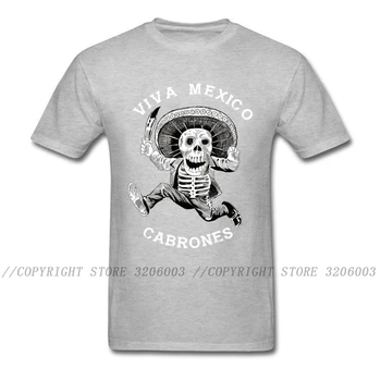 Viva Mexiko Cabrones T-shirt Mužov Lebky, T Košele, Čierne Tričko O Krk Leto/Jeseň Zábavné Topy Obyčajný Bavlnenej Tkaniny Oblečenia