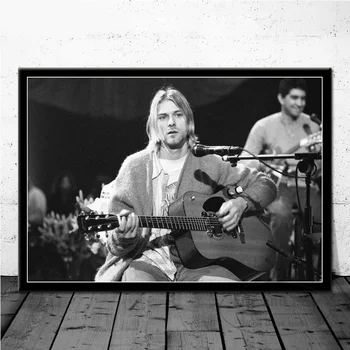 Kurt Cobain Rocková Hudobná skupina, Hudba Spevák Hviezda Wall Art Obraz Plagáty a Vytlačí Plátno na Maľovanie pre Miestnosti Domova