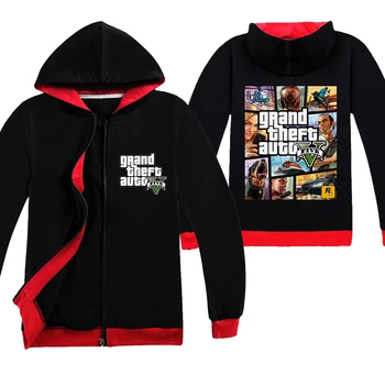 2020 Nové Grand Theft Auto Hry GTA 5 Detí Zips Kabát Pohode GTA5 Chlapčenské Odevy Farebné Tlač Topy Dievčatá Vtipné Deti Oblečenie