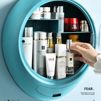 Nová Kúpeľňa Stenu make-up Úložný Box bez Dierovanie Veľká-kapacita Šperky Kozmetické Úložný Box