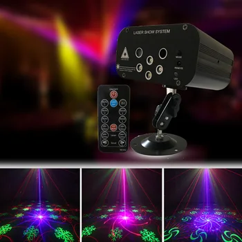 Laserový Projektor Svetlo 64 Vzory, DJ, Disco Svetlo Hudba RGB Fáze svetelný Efekt Lampa na Vianoce KTV Domácej Strane