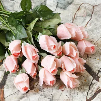 2017 nové Čerstvé ruže Umelé Kvety Skutočný Dotyk ruže, Kvety, Domáce dekorácie pre Svadobné Party alebo Narodeniny