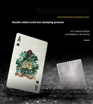 24K Zlatom, Hrá Karty Paluby Strieborné Fólie Poker Nastaviť Magic Card Trvanlivé Nepremokavé AMERICKÝ Dolár Dizajn Poler Kariet Poker Karty Umenie