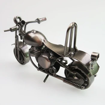 1pc Motocykel Model Retro Motor Figúrka Kovové Dekorácie, Ručne vyrábané Železa Motorke Prop Vintage Domova Dieťa Hračku Darček k Narodeninám