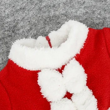 Novorodenca Vianočné Cosplay Zobraziť Santa Claus Oblečenie Dieťa Dievča Fleece Oblečenie+Klobúk Nastaviť Dieťa Vianoce, Nový Rok Kostým Romper